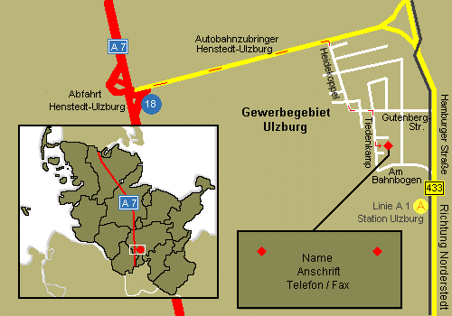 Anfahrtskarte Kaltenkirchen / Henstedt-Ulzburg