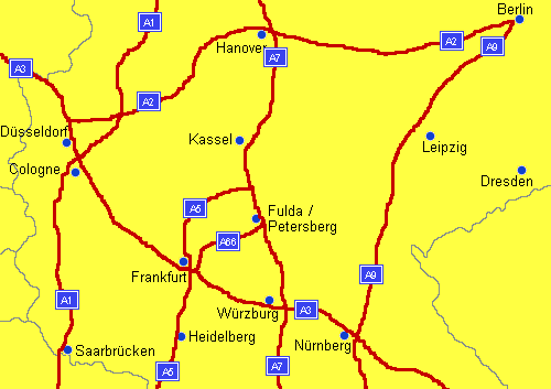 Strassenkarte Raum Hessen