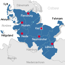 Schleswig-Holstein mit Landkreisen nach Kundenwunsch